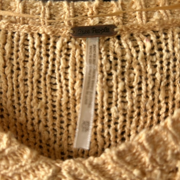 Free People Cross My Heart pale yellow sweater. XS - Picture 7 of 8